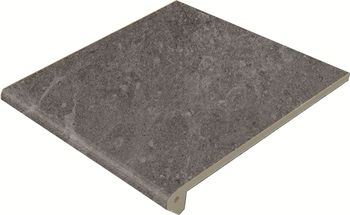 Ступень фронт. Закругл. 29.7*33 Ступень Закругл. Петра Aнтрацит Противоск. / Peldаno Redon. Petra Antracita Antislip (уп.4 шт)